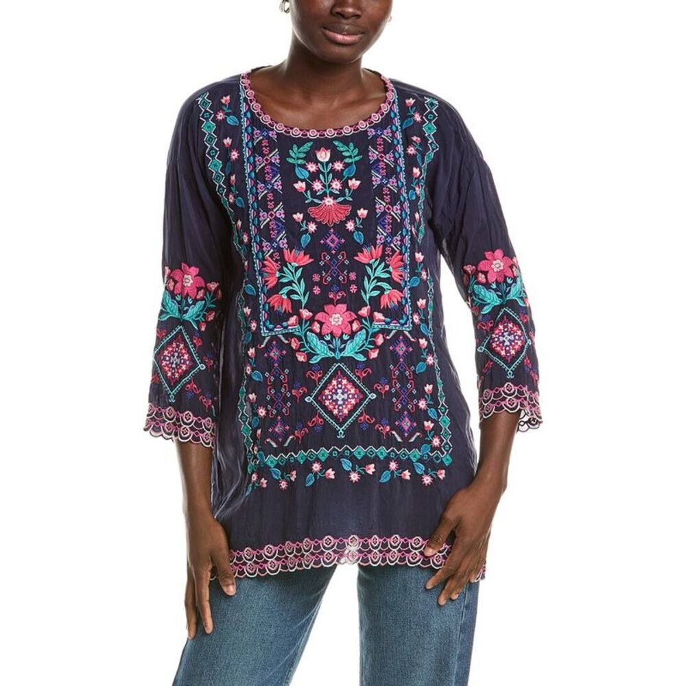 Johnny Was Womens Brixley Tunic, Blue